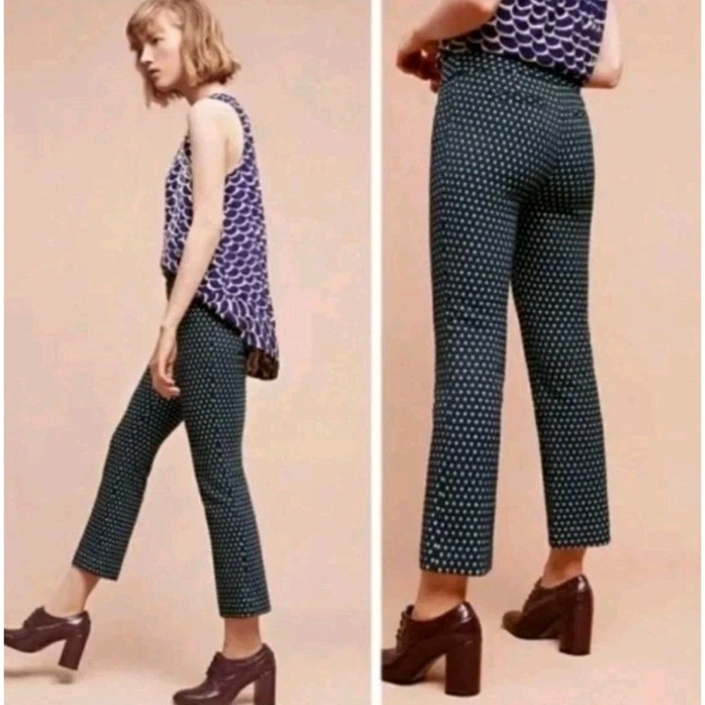 Cartonnier Charlie Crop Flare Pants Size 4 Geometric Pattern Anthropologie